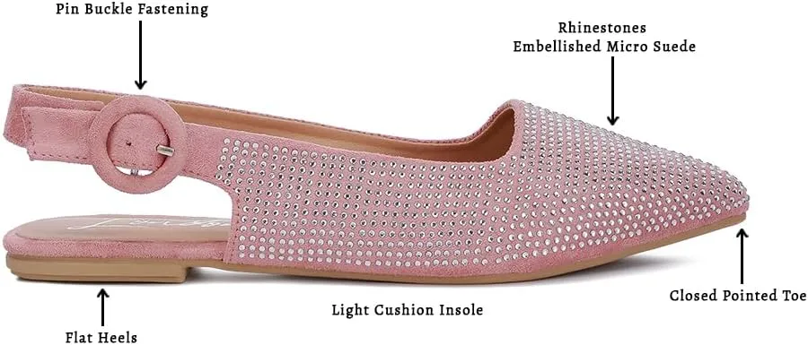 Jarisa Rhinestones Embellished Slingback Mules