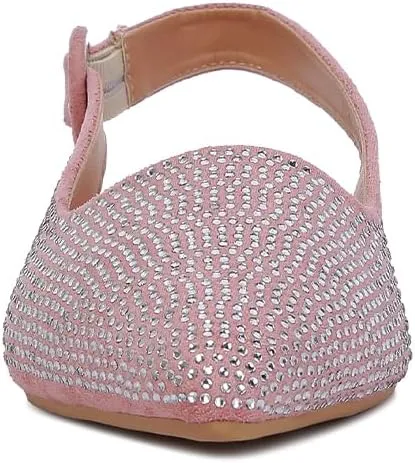 Jarisa Rhinestones Embellished Slingback Mules