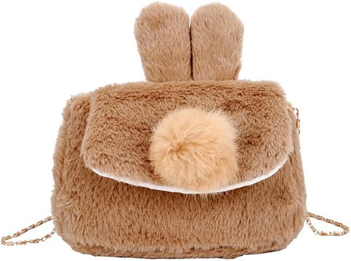 JHVYF Girls Cute Plush Crossbody Bag Chic Small Shoulder Purse Cell Phone Wallet For Girls