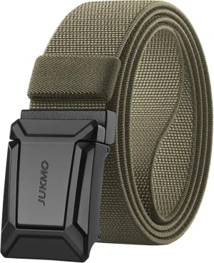 JUKMO Stretch Tactical Belt for Men, Military Work Rigger Hiking 1.5" Elastic Nylon Web Ratchet Quick Release Belt