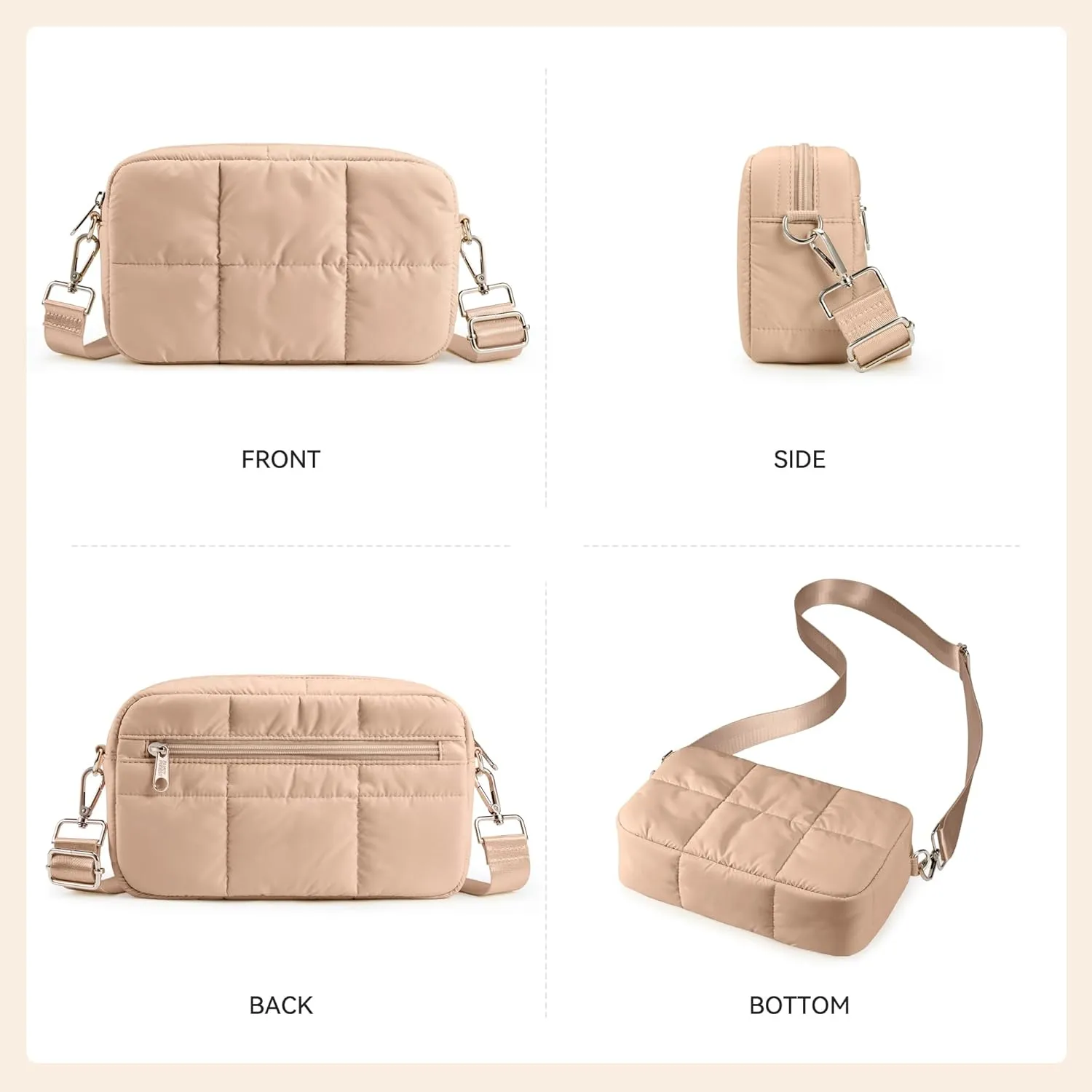 KALIDI FANCY FOREST Crossbody Bags for Women Crossbody Purse with Strap Lightweight Puffer quilted Shoulder Bag for Travel