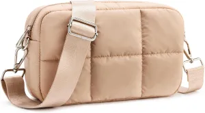 KALIDI FANCY FOREST Crossbody Bags for Women Crossbody Purse with Strap Lightweight Puffer quilted Shoulder Bag for Travel