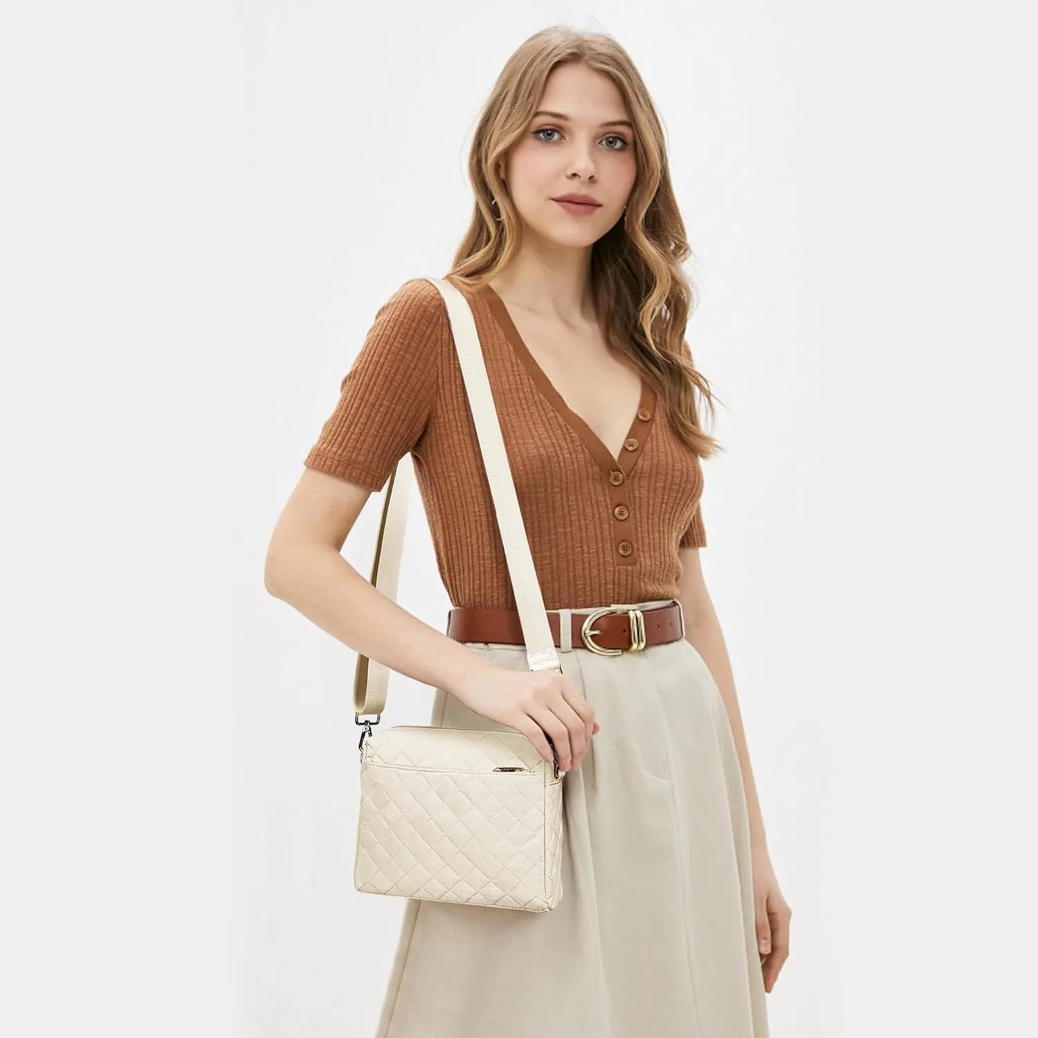 KALIDI Small Women's Crossbody Handbags Quilted Crossbody Bags for Women Ladies Lightweight Puffer Shoulder Purse