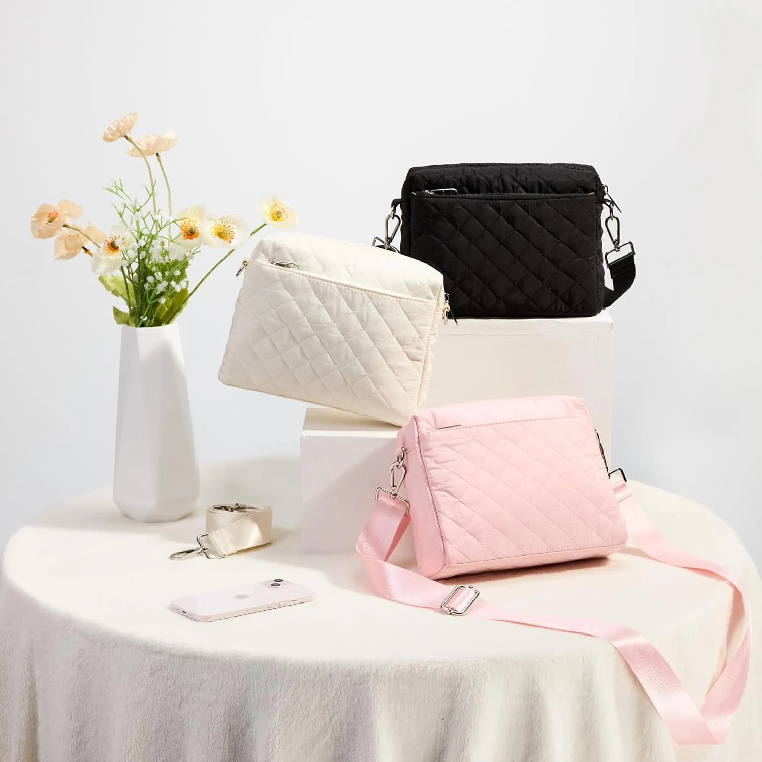 KALIDI Small Women's Crossbody Handbags Quilted Crossbody Bags for Women Ladies Lightweight Puffer Shoulder Purse