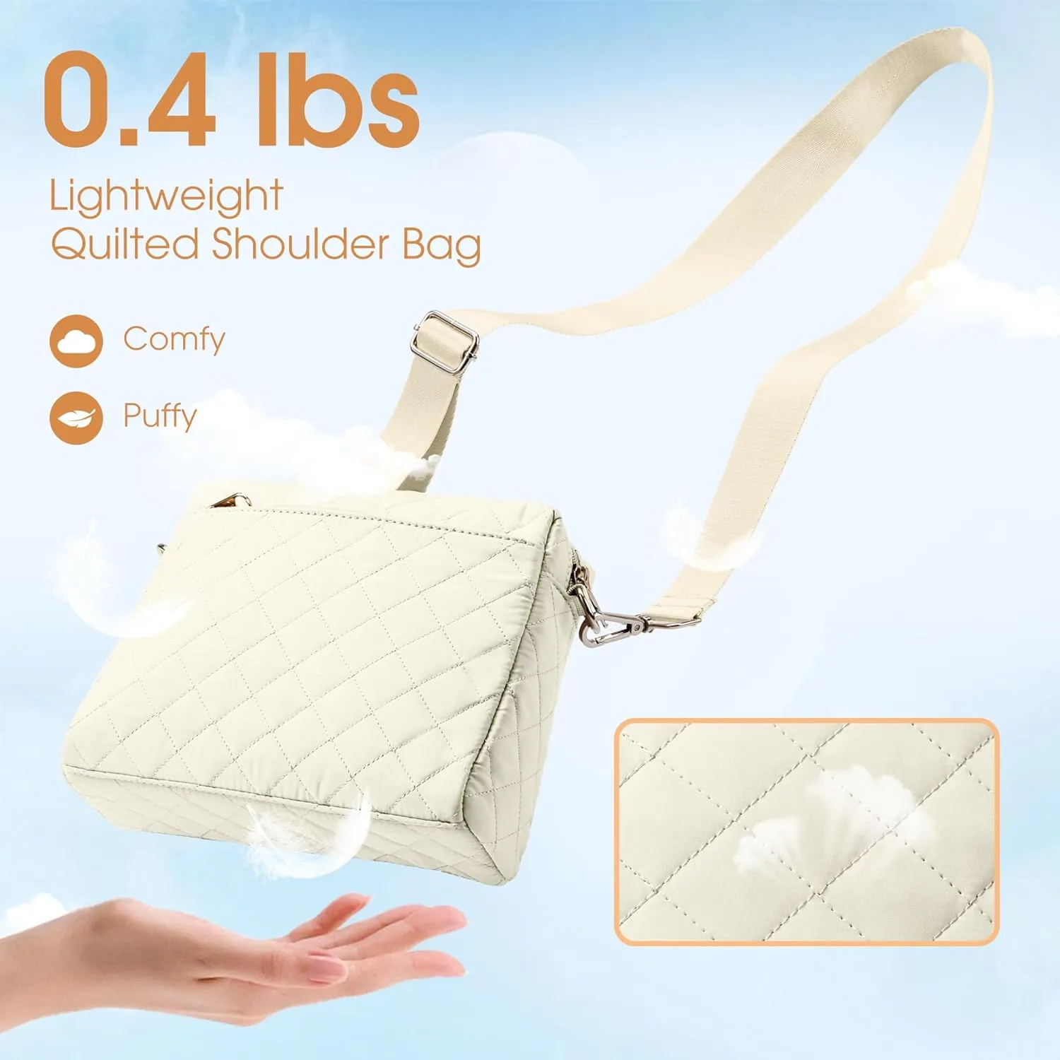 KALIDI Small Women's Crossbody Handbags Quilted Crossbody Bags for Women Ladies Lightweight Puffer Shoulder Purse
