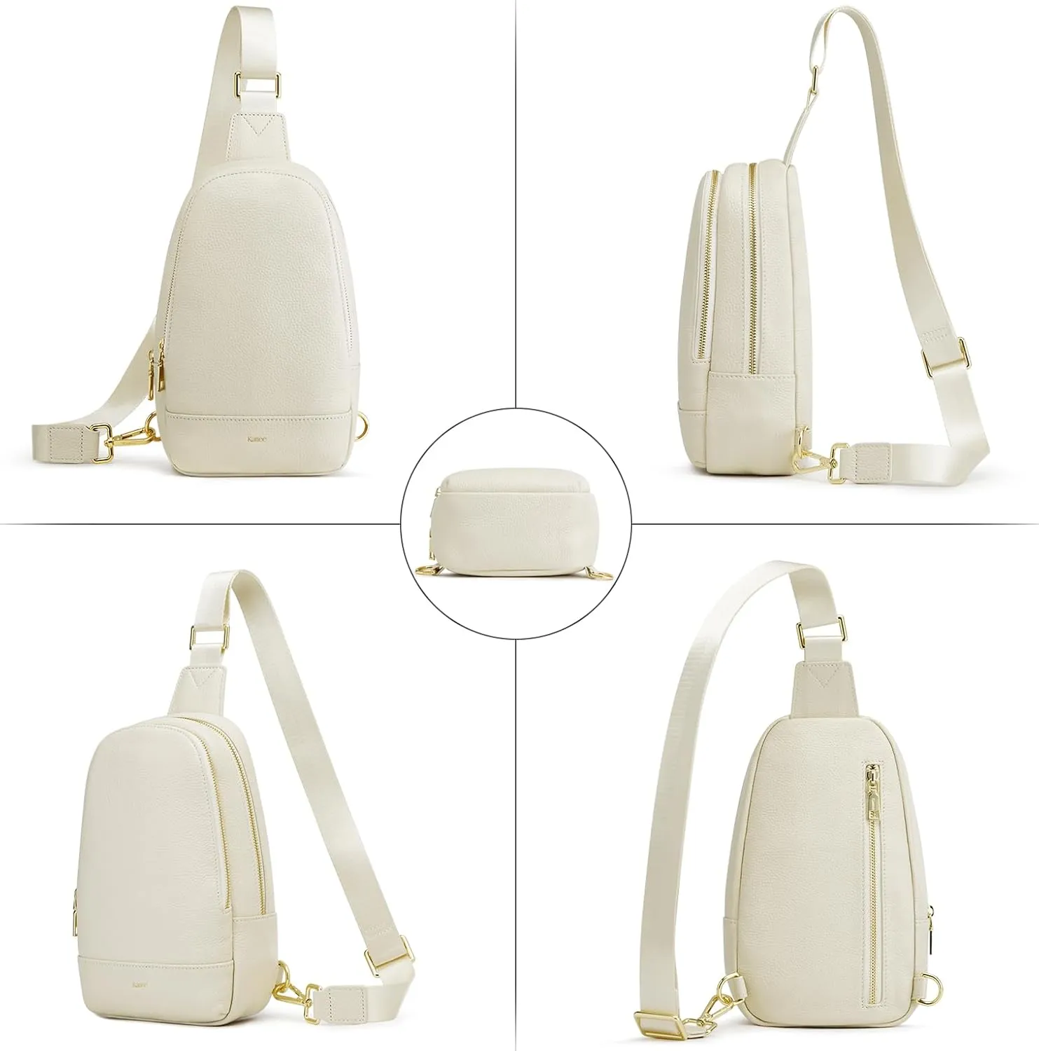 Kattee Sling Bag for Women Crossbody, Soft Leather Fanny Packs for Women, Small Crossbody Chest Bag with RFID Blocking