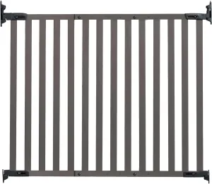 KidCo G2304 Bamboo Angle Mount Safeway Gate - Top of Stairs Quick Release Baby Gate (Gray)