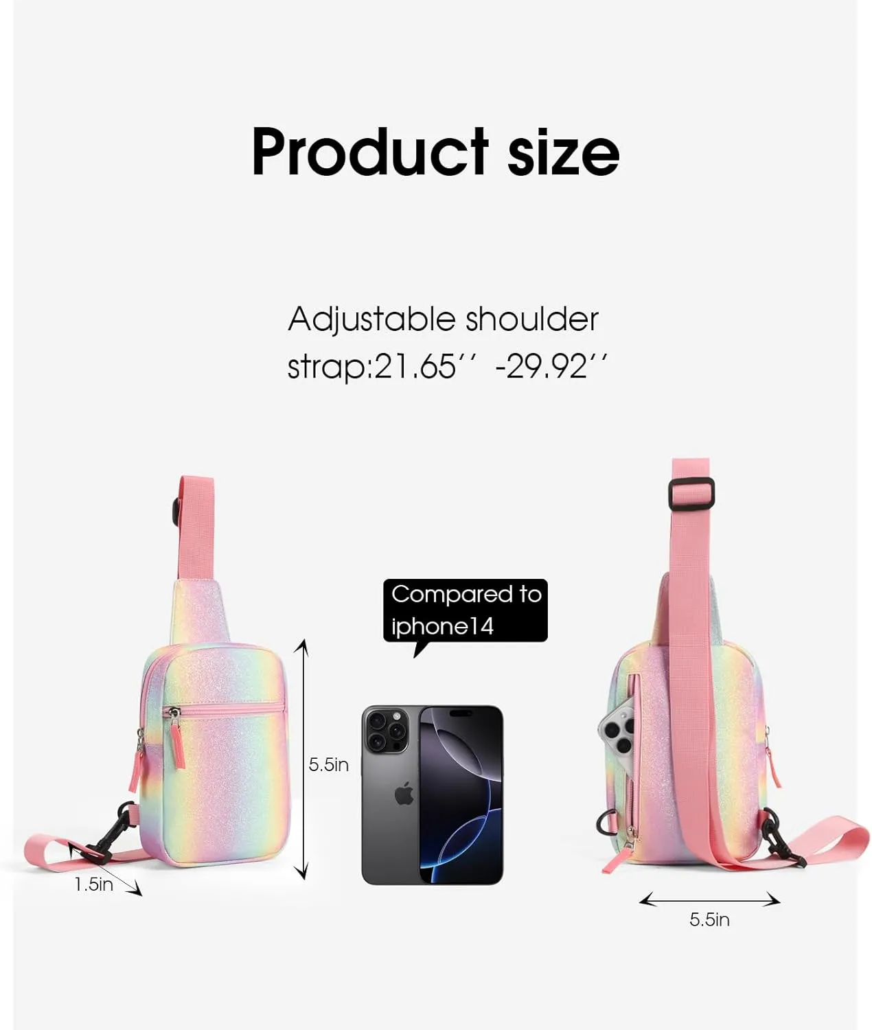 Kids Crossbody Small Sling Bag Bag Girls Fanny Pack Colorblock Belt Bag Cute Backpack Purse Chest Bag for Girls Gifts