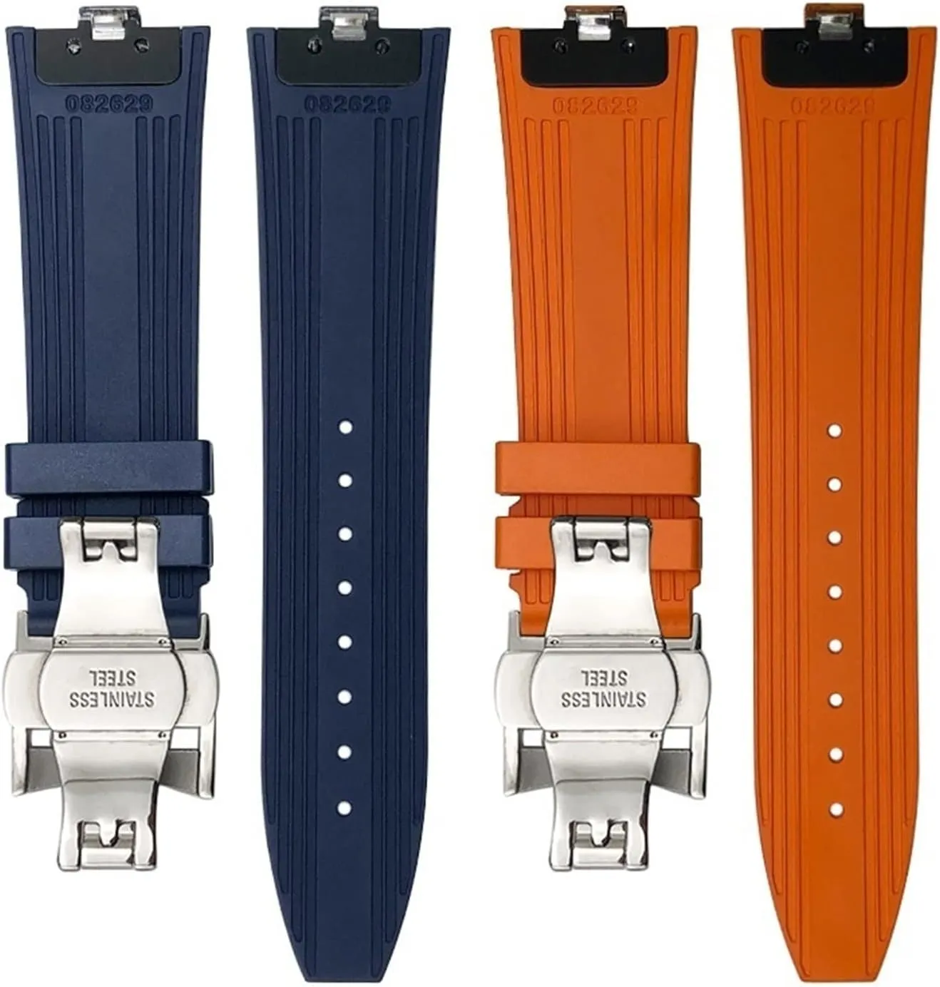 KLVN 24mm*7mm Fluoro Rubber Quick Release Watchbands Fit For Vacheron Constantin 5500V 4500V 7900 Black Blue Watch Men Waterproof Strap