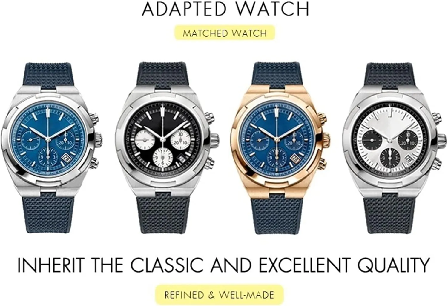 KLVN 24mm*7mm Fluoro Rubber Quick Release Watchbands Fit For Vacheron Constantin 5500V 4500V 7900 Black Blue Watch Men Waterproof Strap