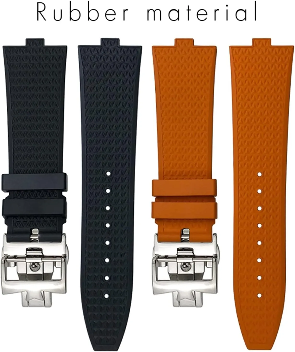 KLVN 24mm*7mm Fluoro Rubber Quick Release Watchbands Fit For Vacheron Constantin 5500V 4500V 7900 Black Blue Watch Men Waterproof Strap