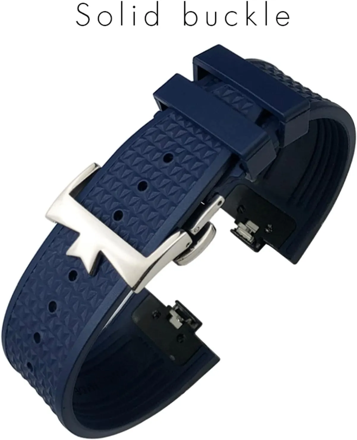 KLVN 24mm*7mm Fluoro Rubber Quick Release Watchbands Fit For Vacheron Constantin 5500V 4500V 7900 Black Blue Watch Men Waterproof Strap