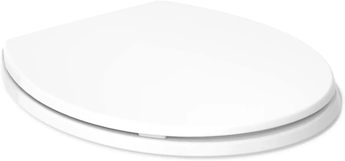 KOHLER 4775-0 Brevia Round-Front Toilet Seat with Quick-Release Hinges, Grip-Tight Bumpers, White
