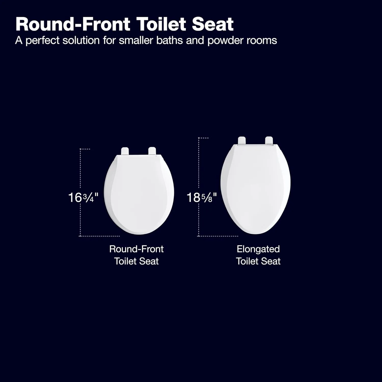 KOHLER 4775-0 Brevia Round-Front Toilet Seat with Quick-Release Hinges, Grip-Tight Bumpers, White