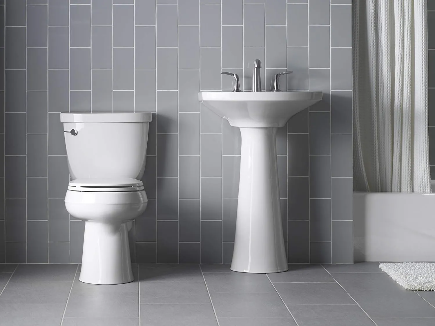KOHLER 4775-0 Brevia Round-Front Toilet Seat with Quick-Release Hinges, Grip-Tight Bumpers, White