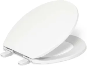 KOHLER 4775-0 Brevia Round-Front Toilet Seat with Quick-Release Hinges, Grip-Tight Bumpers, White