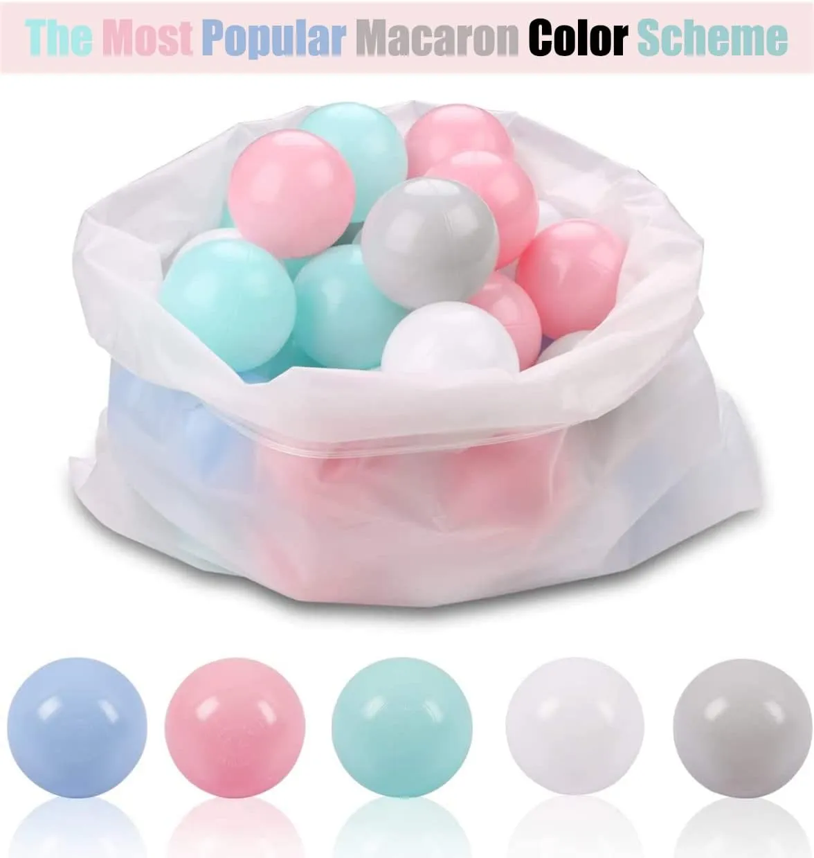 LANGXUN 50pcs 100pcs 200pcs Soft Plastic Ball Pit Balls for Kids, Gift for Baby Toddler Birthday Christmas, Ball Pit Play Tent, Baby Pool Water Toys, Kiddie Pool, Party Decoration
