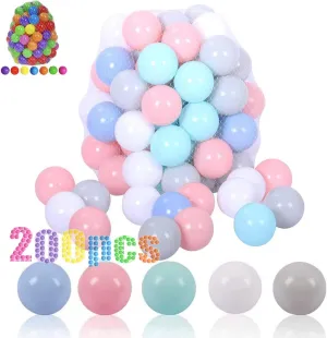 LANGXUN 50pcs 100pcs 200pcs Soft Plastic Ball Pit Balls for Kids, Gift for Baby Toddler Birthday Christmas, Ball Pit Play Tent, Baby Pool Water Toys, Kiddie Pool, Party Decoration