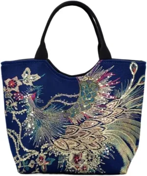 Large Capacity Embroidered Vintage Canvas Bag Ethnic Style Single Shoulder Handbag Crossbody Bag For Women