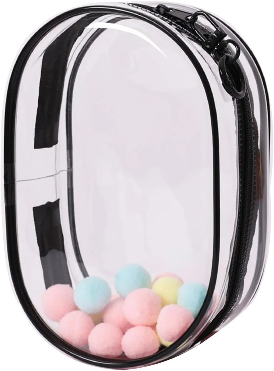 Large Clear Figure Display Bag with Keychain Blind Box Storage Case Lipsticks Carrying Case Keychain Pouch Charms for Collectibles