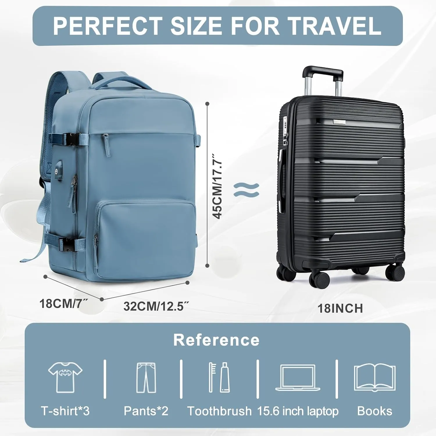 Large Travel Backpack for Women Men, Waterproof Carry on Backpack for Flight Approved, Mochila de Viaje Personal Item Luggage Backpacks with Shoce Compartment, Bulto de Viaje Tiktok Backpacks