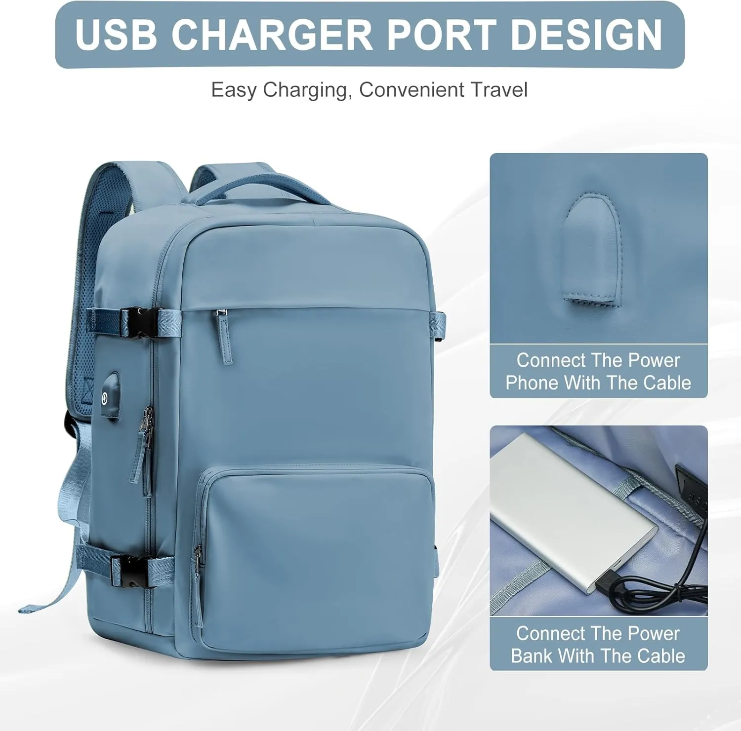 Large Travel Backpack for Women Men, Waterproof Carry on Backpack for Flight Approved, Mochila de Viaje Personal Item Luggage Backpacks with Shoce Compartment, Bulto de Viaje Tiktok Backpacks