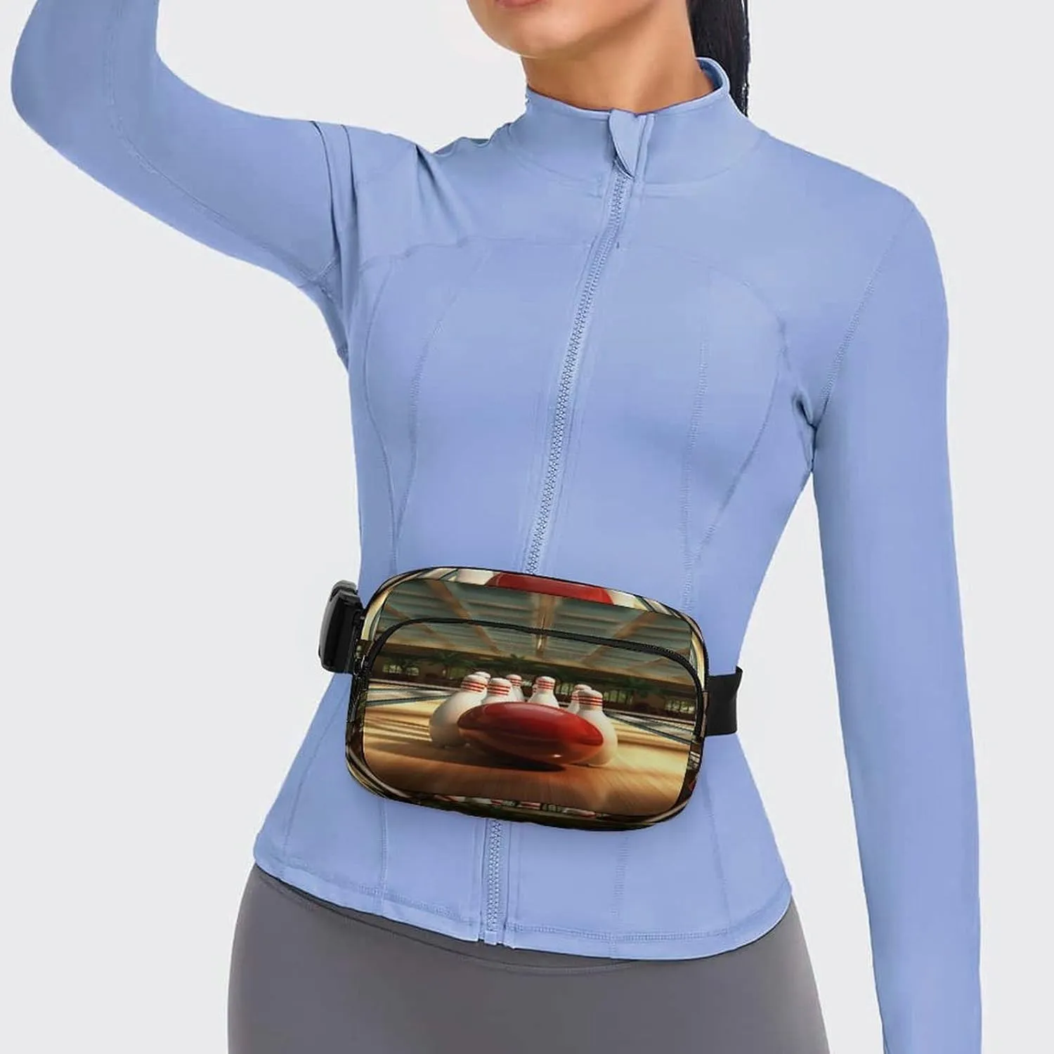 Large Waist Packs with Adjustable Strap,Bowling Club CrossBody Fanny Pack Casual Bag for Travel Sports Running Hiking