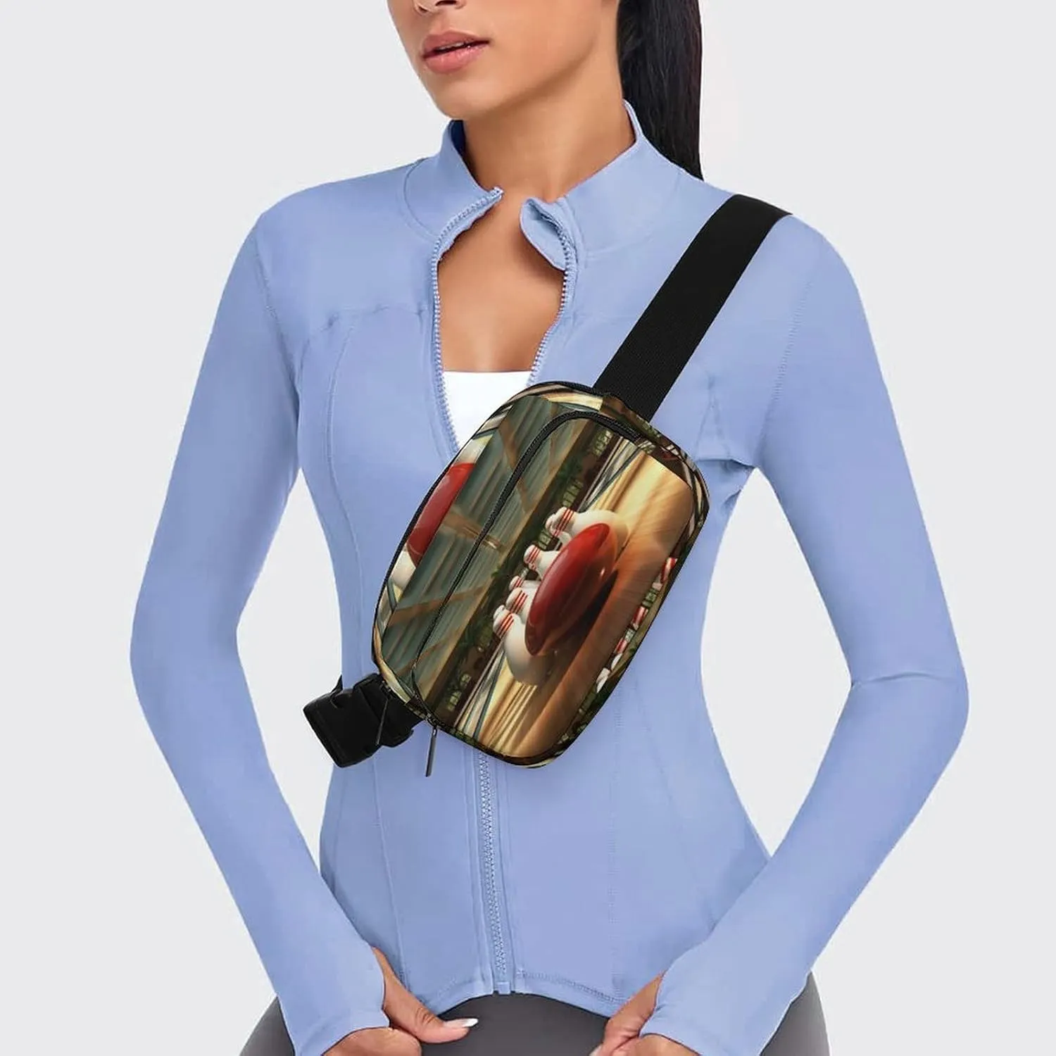 Large Waist Packs with Adjustable Strap,Bowling Club CrossBody Fanny Pack Casual Bag for Travel Sports Running Hiking