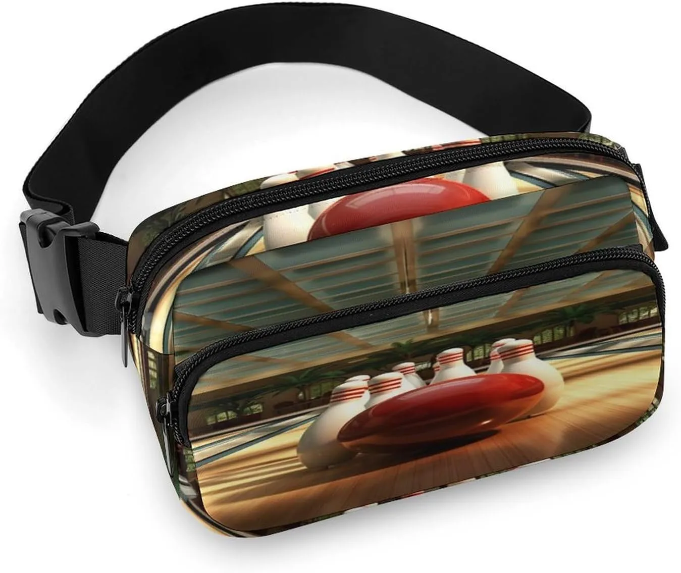 Large Waist Packs with Adjustable Strap,Bowling Club CrossBody Fanny Pack Casual Bag for Travel Sports Running Hiking
