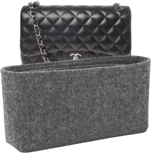 Lckaey Purse Organizer Insert for jumbo classic flap bag insert - Premium Handbag Felt Organizer 2009lightgray-L