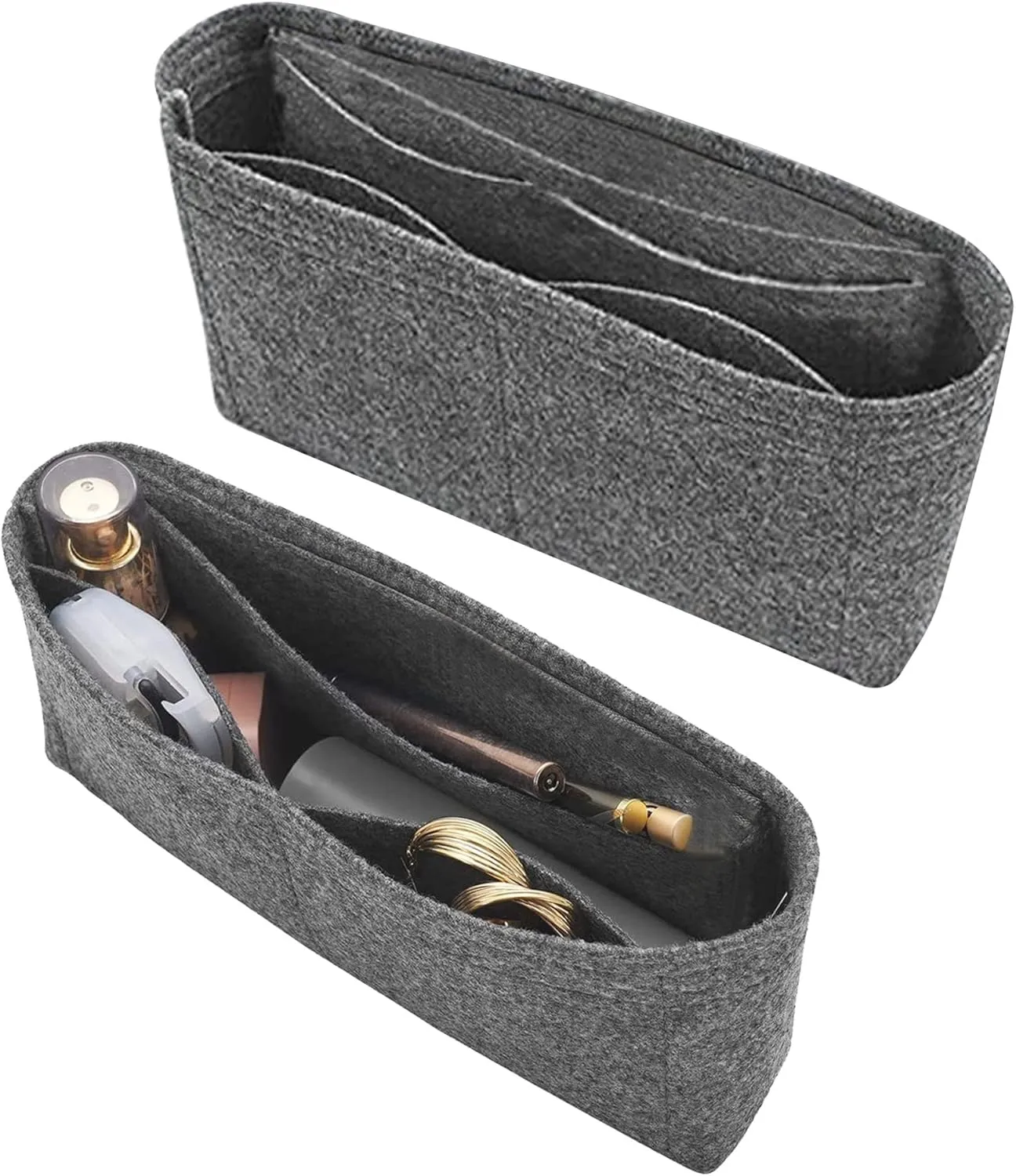 Lckaey Purse Organizer Insert for jumbo classic flap bag insert - Premium Handbag Felt Organizer 2009lightgray-L