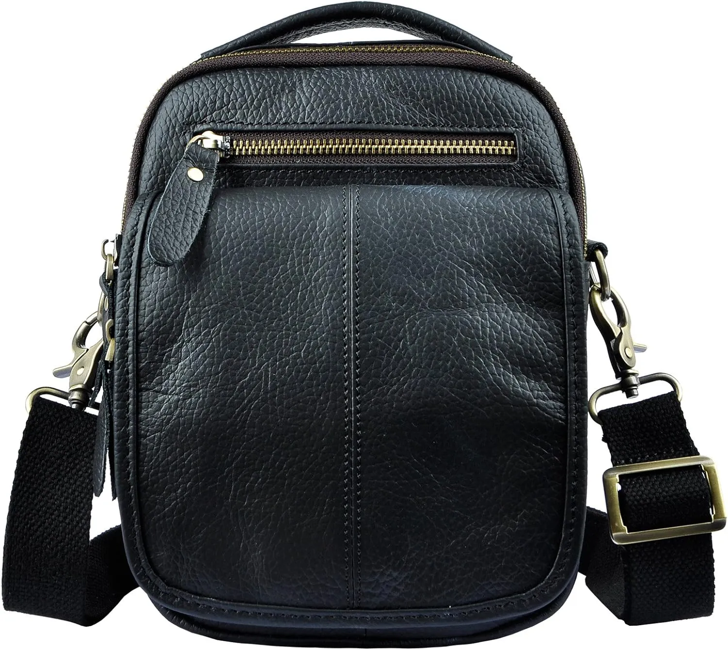 Le'aokuu Mens Genuine Leather Fanny Messenger Shoulder Satchel Waist Bag Pack