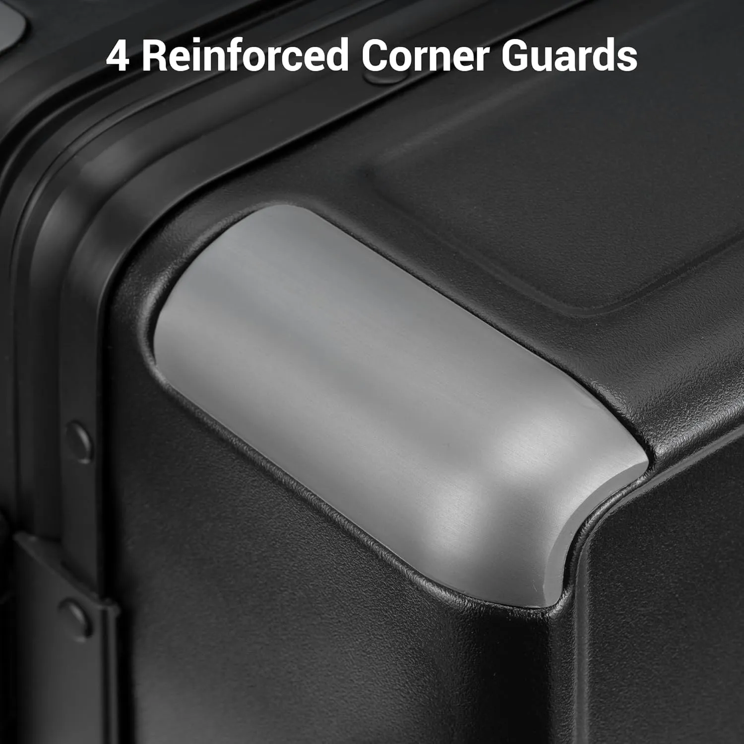 LEVEL8 Zipperless Carry On Suitcase Airline Approved with Aluminum Frame, Lightweight Hard Shell Luggage with Spinner Wheels, Metal Travel Luggage with Double Tsa Locks, 20 Inch, Black