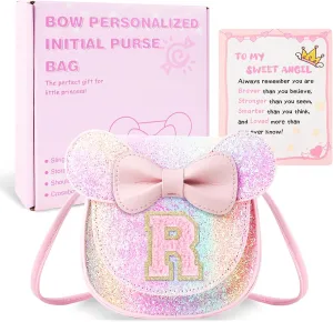 Little Girl Toddler Purse - Cute Mouse Ear Bow Crossbody Bag for 2-8 Year Olds - Birthday Gift