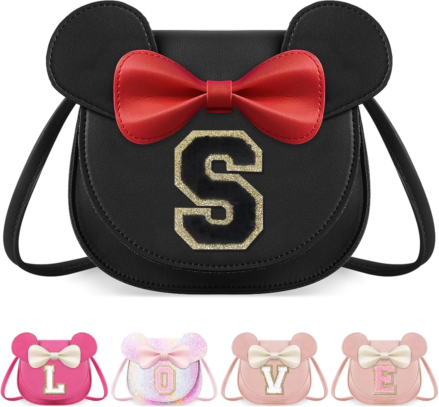 Little Girl Toddler Purse - Cute Mouse Ear Bow Crossbody Bag for 2-8 Year Olds - Birthday Gift