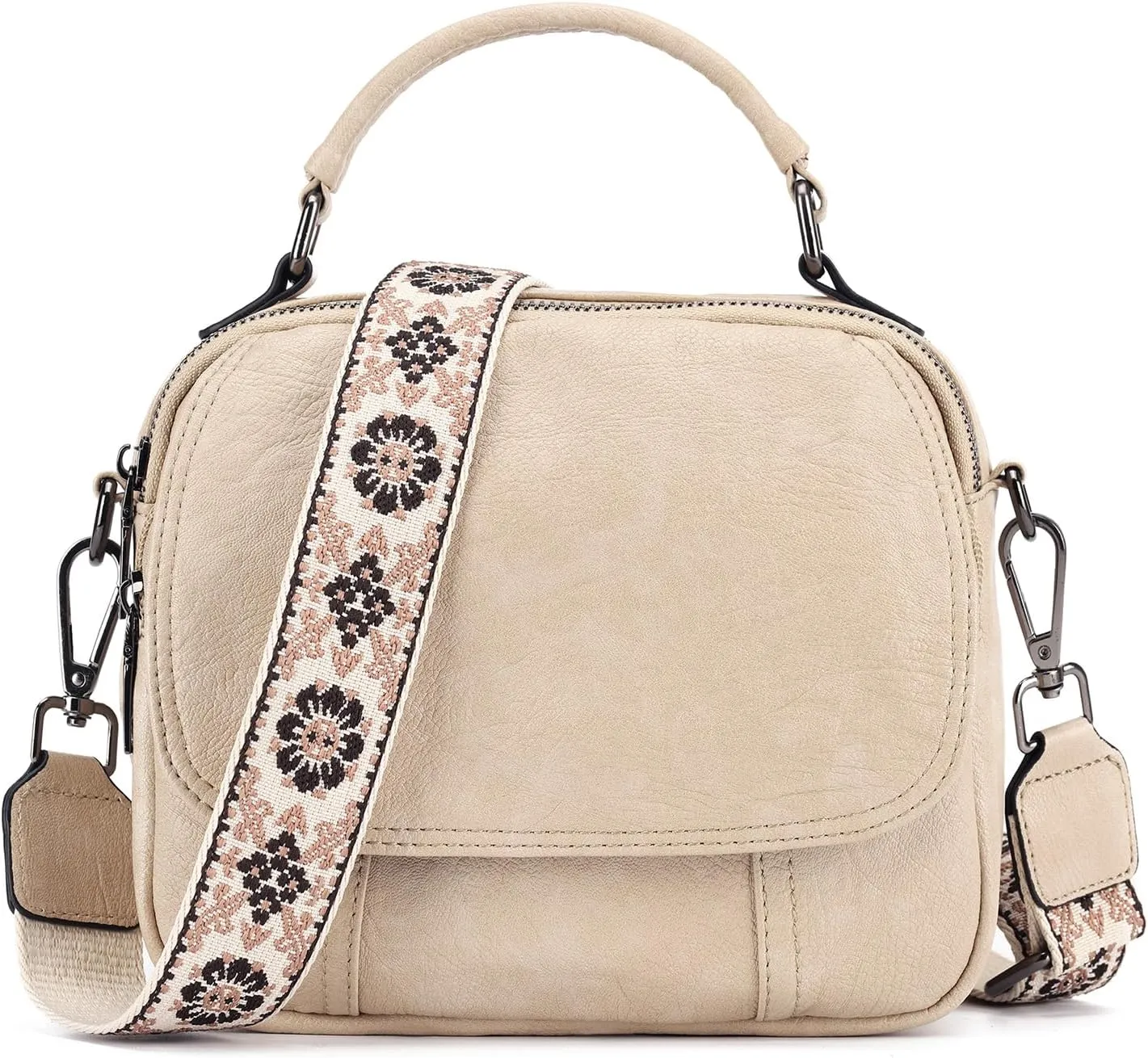 Love Deliver Small Crossbody Bags for Women Trendy, Soft Leather Crossbody Purses Shoulder Handbags with Adjustable Straps