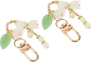 Lovely Lily Valley Keychain Decorative Bag Pendant Keychain for Backpacks