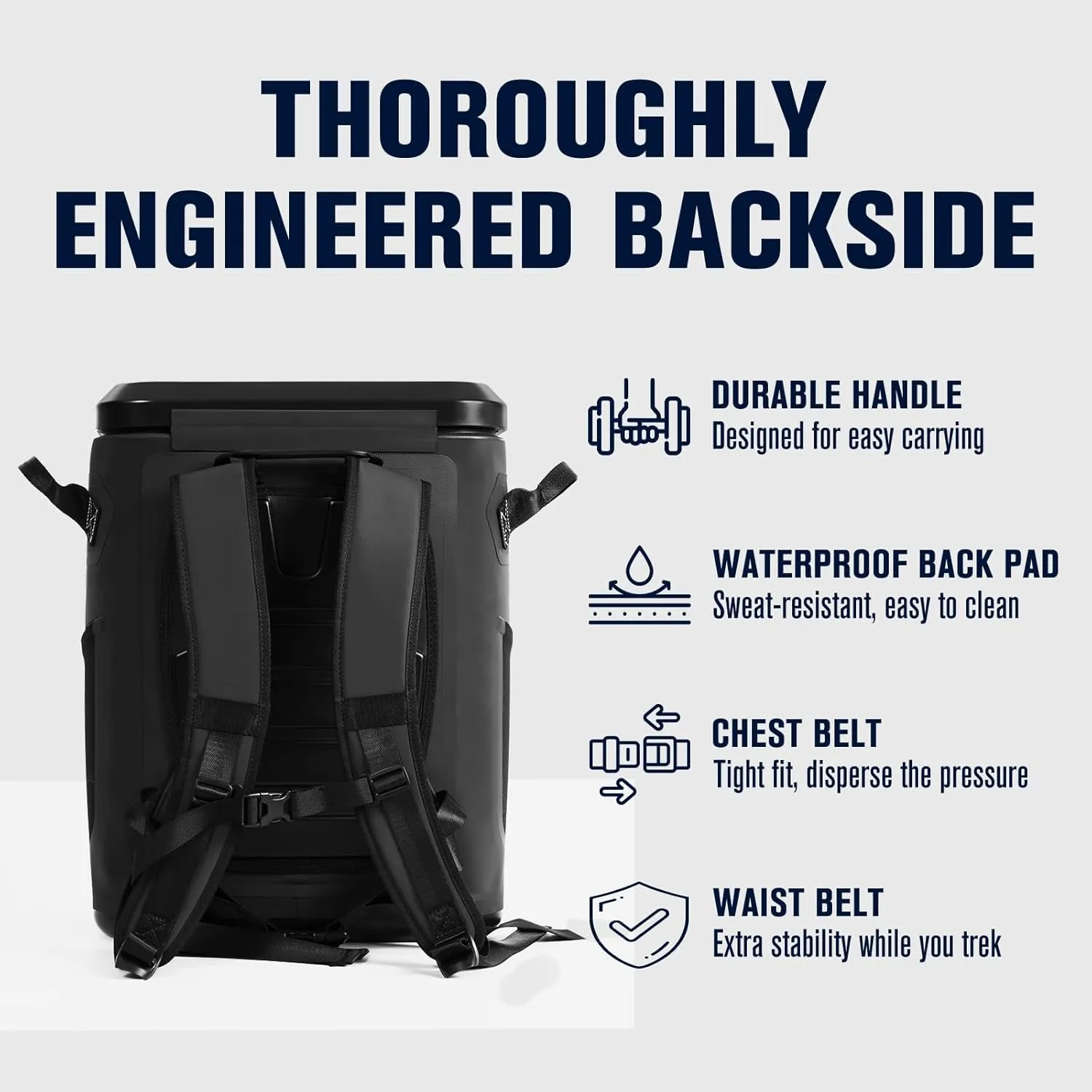 Magnetic Backpack Cooler 30 Can, Leakproof Insulated Soft Cooler Bag for Men & Women, Zipperless Waterproof Soft Sided Cooler for Beach, Lunch, Picnic, Kayak, Car, Camping & Party