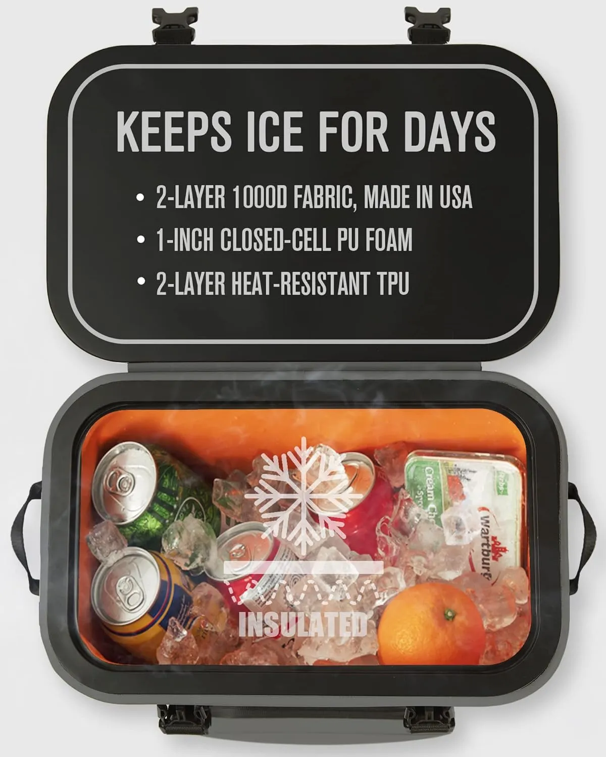 Magnetic Backpack Cooler 30 Can, Leakproof Insulated Soft Cooler Bag for Men & Women, Zipperless Waterproof Soft Sided Cooler for Beach, Lunch, Picnic, Kayak, Car, Camping & Party