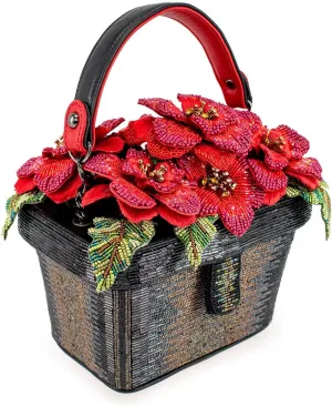 Mary Frances Floral Haven Beaded Handbag Flower Basket Top Handle Bag, Multicolor