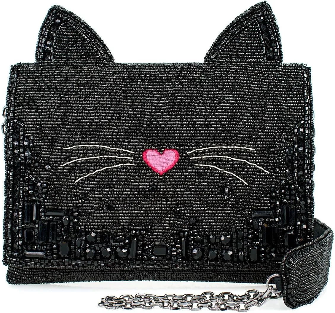Mary Frances Kitty Couture Crossbody Handbag, Black