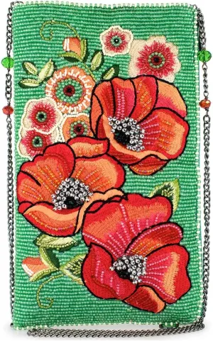 Mary Frances Poppy Field Crossbody Phone Bag, Green