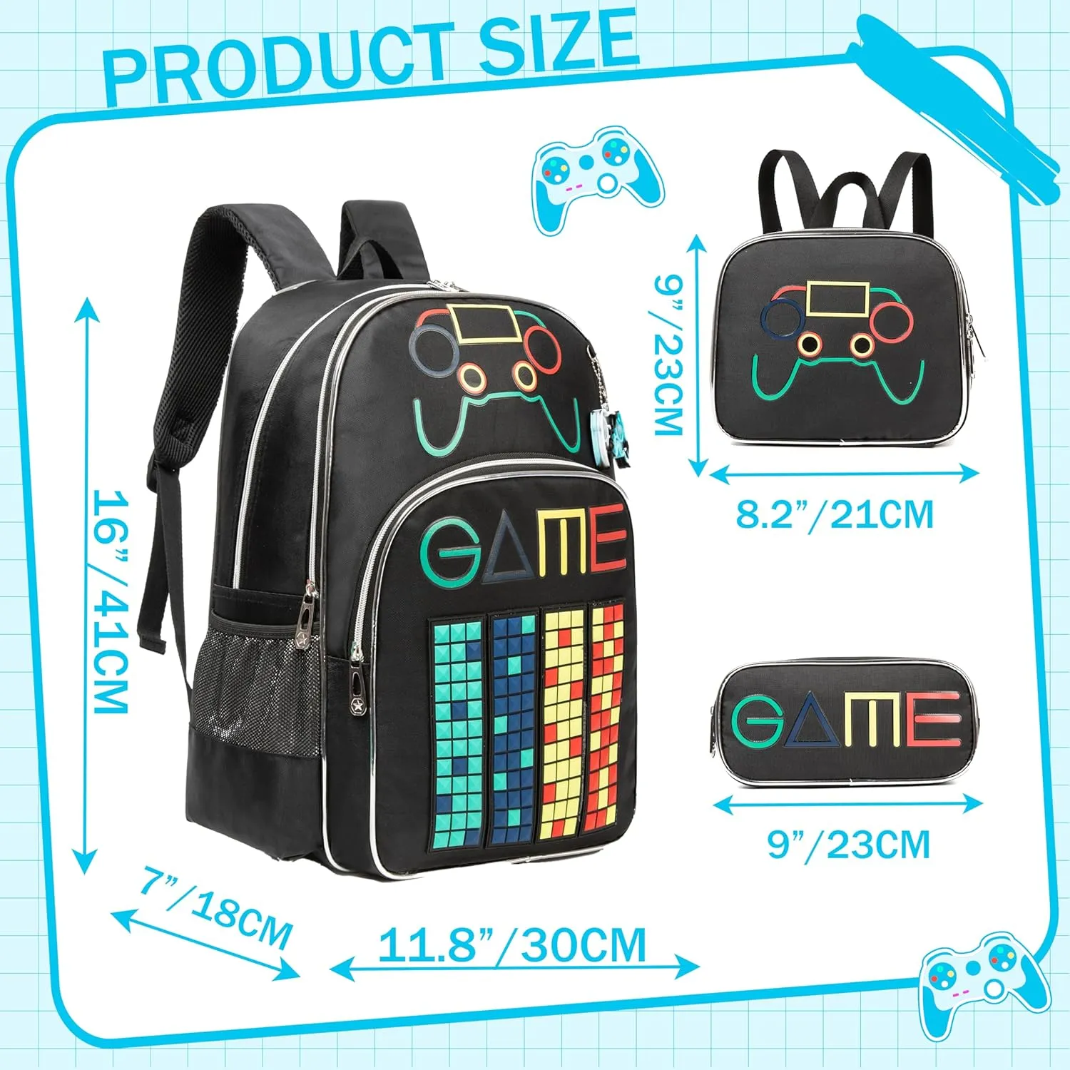 Meetbelify Backpacks for Boys School Backpack with Lunch Box for Elementary Student Kids Travel BookBag for Boys Ages 6-8 Years Old