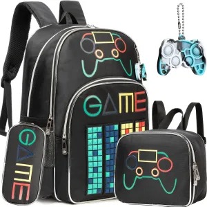 Meetbelify Backpacks for Boys School Backpack with Lunch Box for Elementary Student Kids Travel BookBag for Boys Ages 6-8 Years Old
