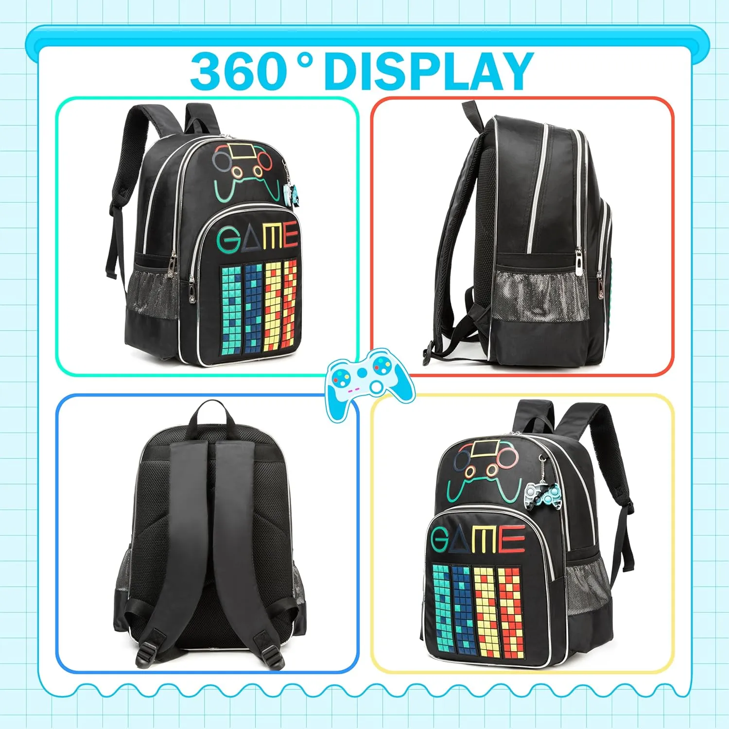 Meetbelify Backpacks for Boys School Backpack with Lunch Box for Elementary Student Kids Travel BookBag for Boys Ages 6-8 Years Old