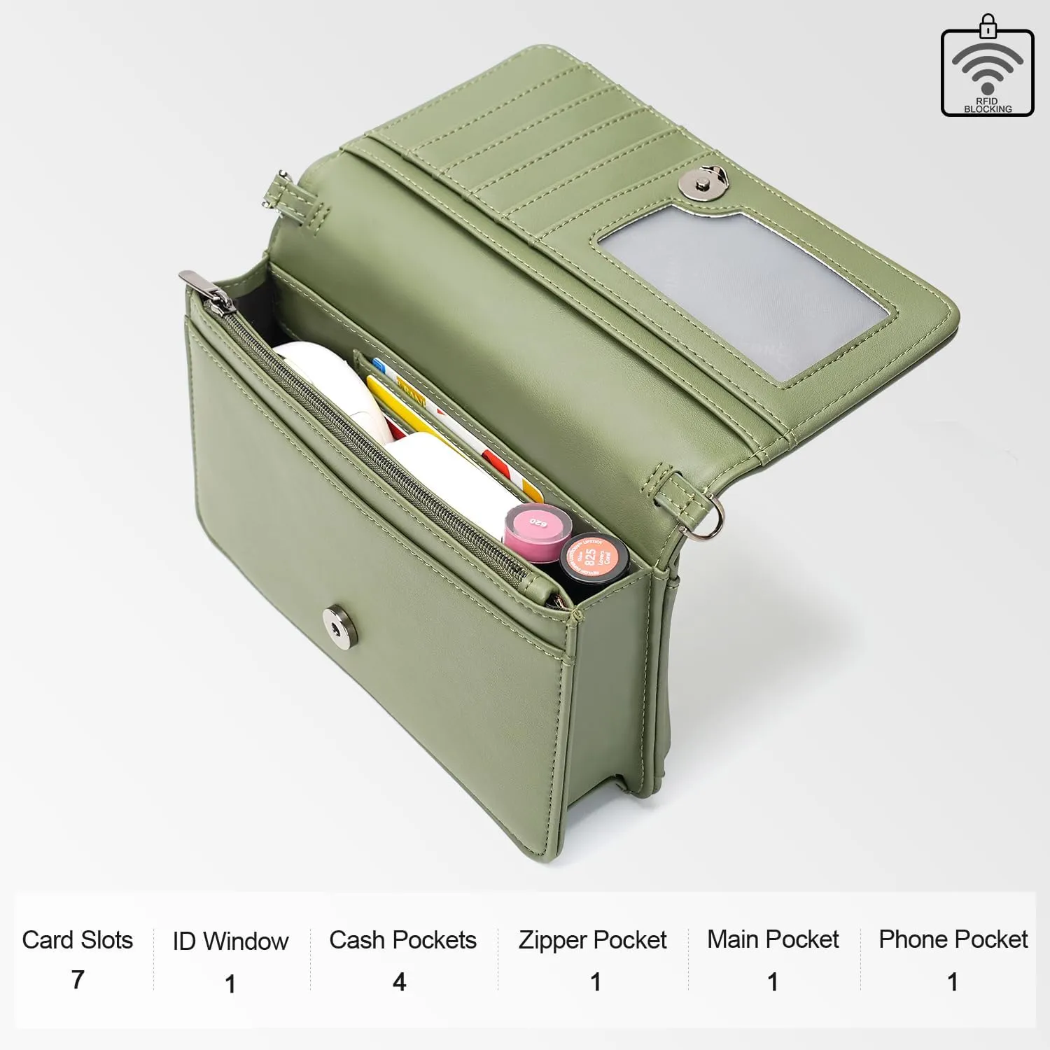MEITRUE Crossbody Bags for Women Designer Phone Purse Small Shoulder Handbags RFID Wallet with Card Pocket-Snowflake Style