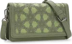 MEITRUE Crossbody Bags for Women Designer Phone Purse Small Shoulder Handbags RFID Wallet with Card Pocket-Snowflake Style