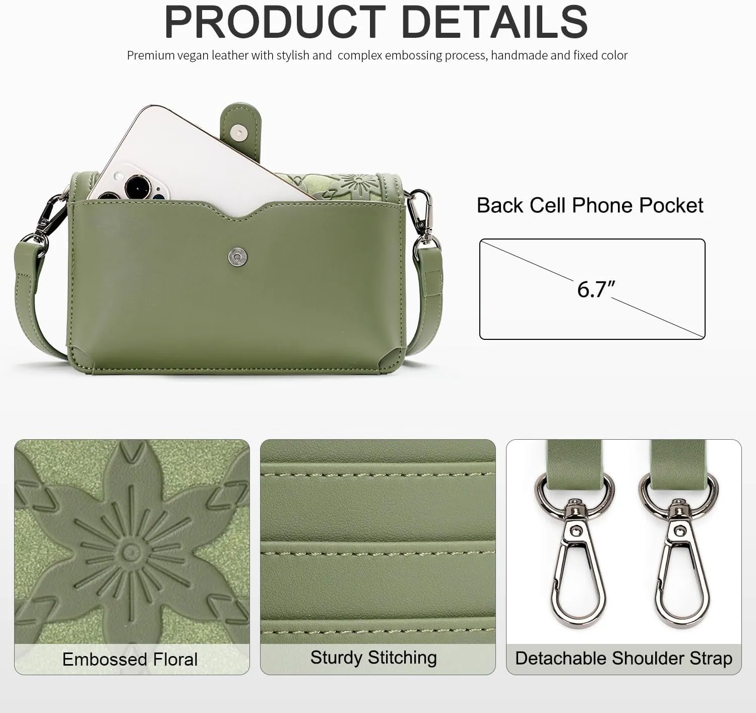 MEITRUE Crossbody Bags for Women Designer Phone Purse Small Shoulder Handbags RFID Wallet with Card Pocket-Snowflake Style