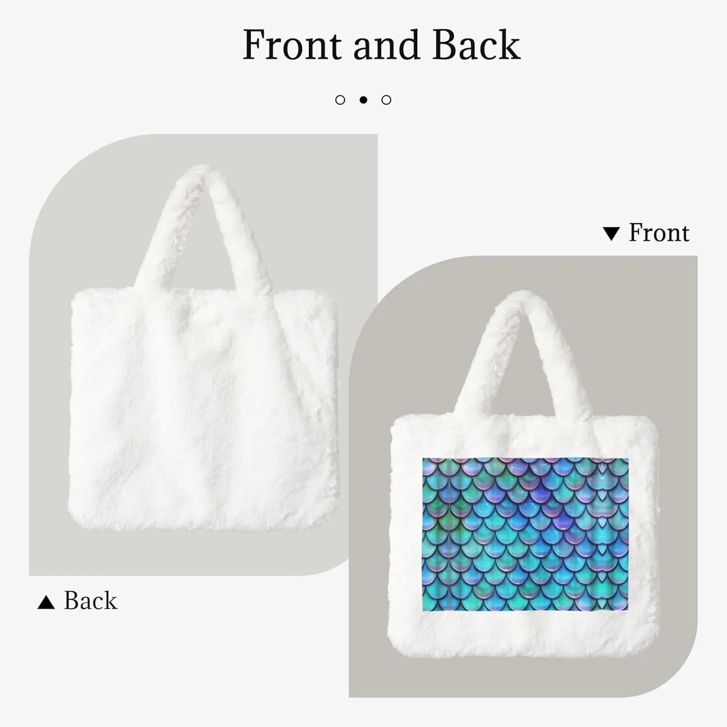 Mermaid Teal Fish Scale Printing Soft Plush Handbag For Womens Tote Bag For Women,Women Satchel Bags Wallet Purse For Gifts