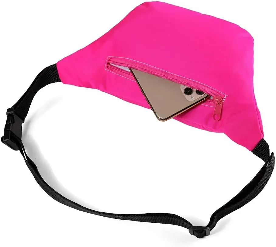 MIAIULIA 80s Neon Waist Fanny Pack for 80s Costumes,Festival Travel Party (onesize, Pink Party)